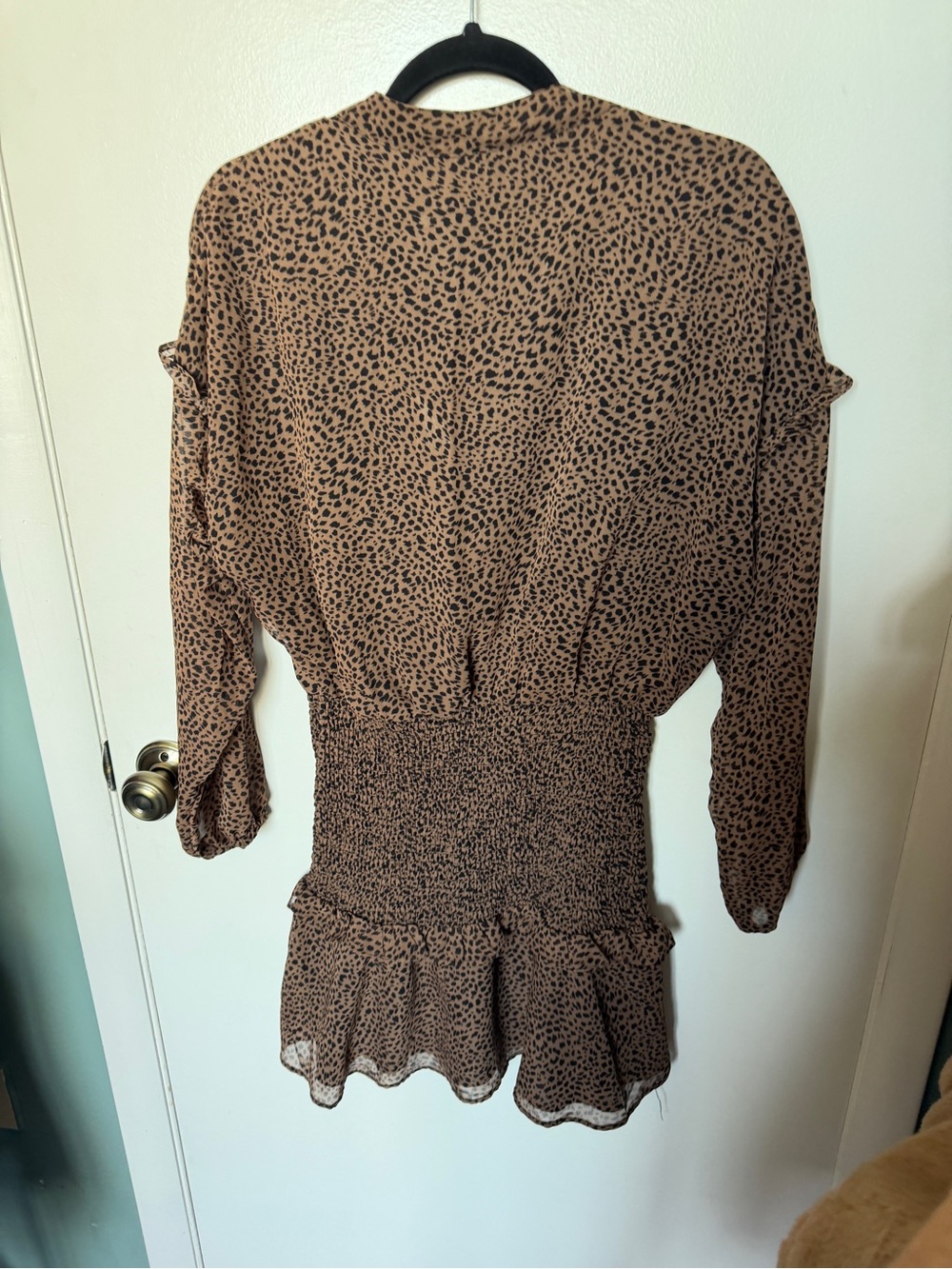 AQUA Leopard Print Ruffled Mini Dress - Picture 5 of 5